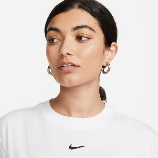 Women's Nike Logo T Shirt Womens in .White/Black - Image 3