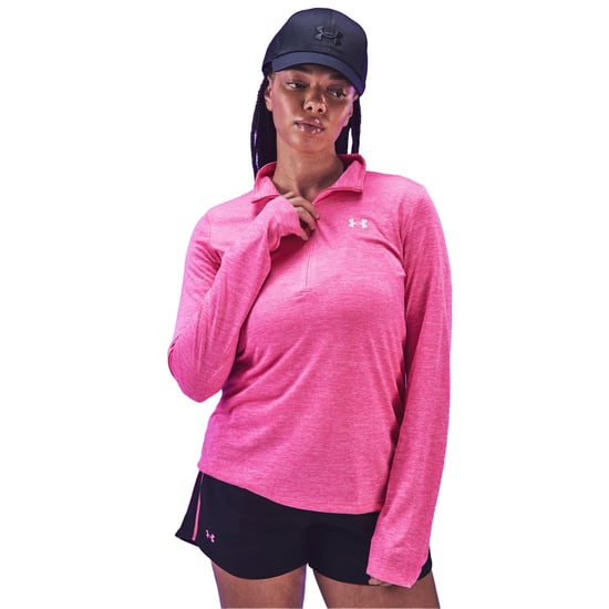 Under Armour Womens/Ladies Tech Textured Half Zip Top (Pink) - Image 3