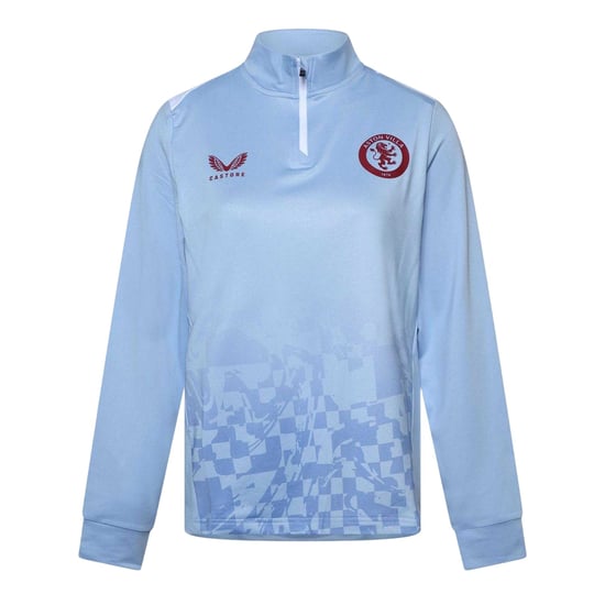 Castore Aston Martin-shirt met lange mouwen voor dames, van drillstof (Blauw/Wit) - Image 1