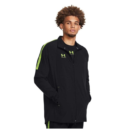 Under Armour Mens Zip Neck Long-Sleeved Athletic Track Top (Black) - Image 3