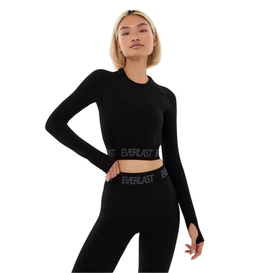 Everlast Womens/Ladies Seamless Long-Sleeved Crop Top (Jet Black) - Image 1