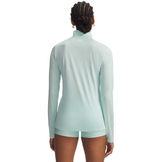 Under Armour Dames-top met halve rits en textuur (Munt) - Image 2
