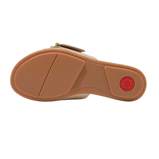 FitFlop Dames Leren Slippers (Beige) - Image 4