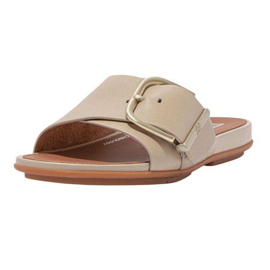 FitFlop Dames Leren Slippers (Beige) - Image 6