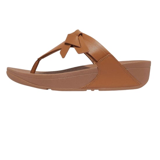 Fit Flop Leren sandalen met geknoopte teenband voor dames (Beige) - Image 2