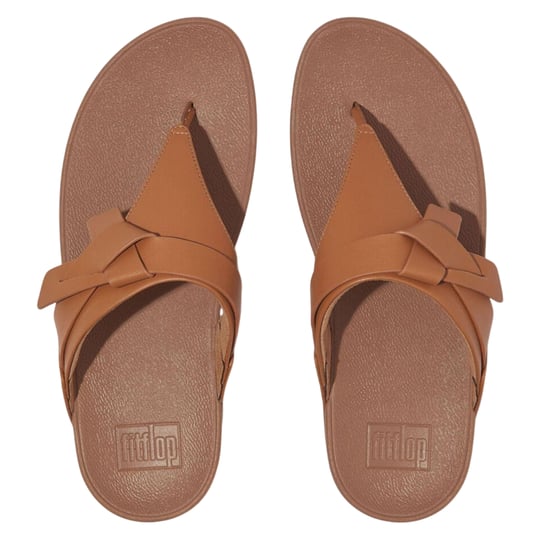 Fit Flop Leren sandalen met geknoopte teenband voor dames (Beige) - Image 3