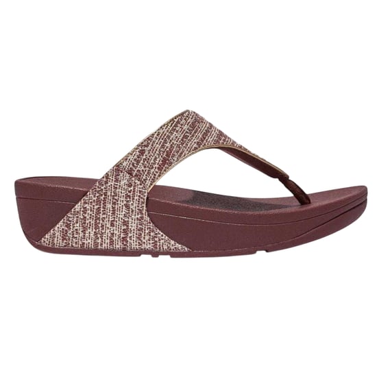 FitFlop Womens/Ladies Lulu Shimmer Wave Toe Post Sandals (Brown) - Image 1