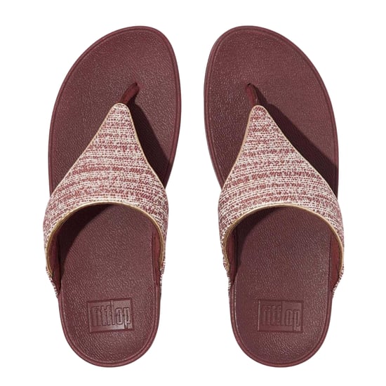 FitFlop Womens/Ladies Lulu Shimmer Wave Toe Post Sandals (Brown) - Image 2