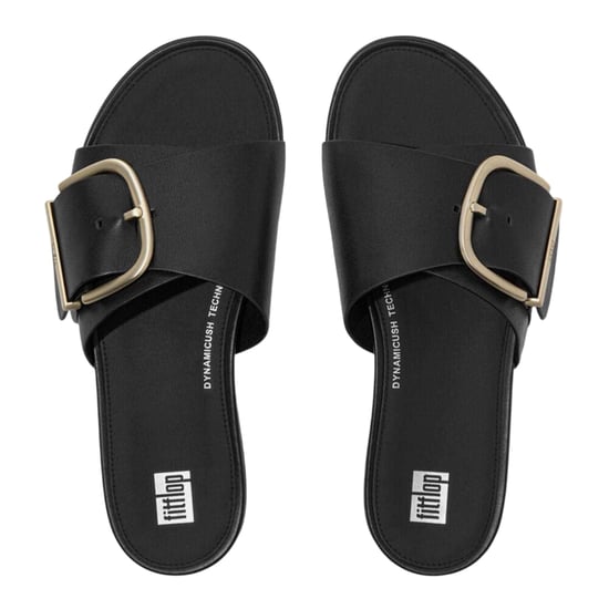 FitFlop Dames Leren Slippers (Zwart) - Image 3