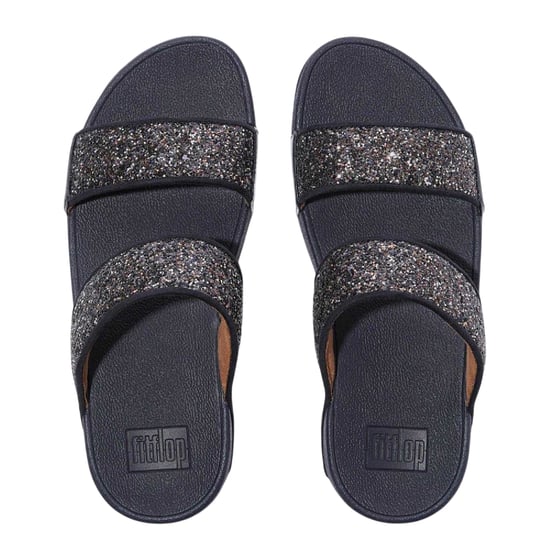 FitFlop Dames Lulu Glitter Standaard Wedge Slippers (Marineblauw) - Image 3