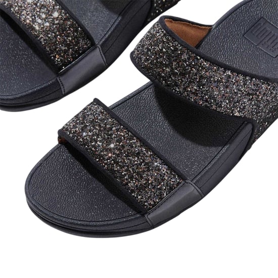 FitFlop Dames Lulu Glitter Standaard Wedge Slippers (Marineblauw) - Image 5