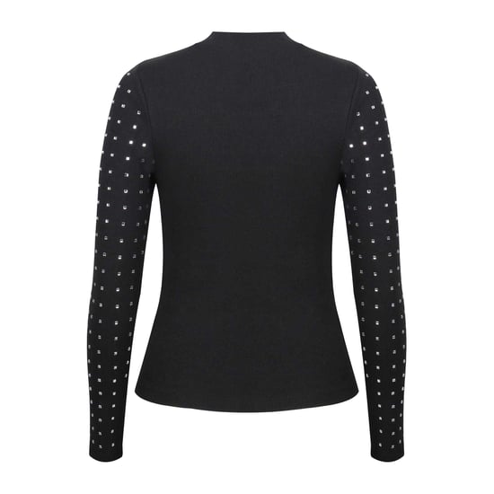 Biba Dames-trainingsjack met strass en ribboord (Zwart) - Image 2