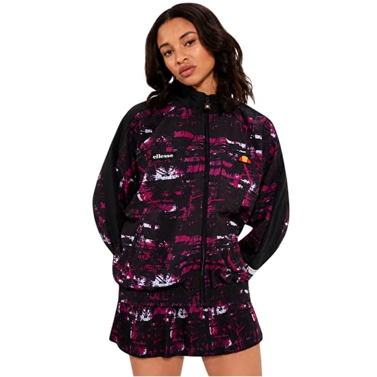 Ellesse Womens/Ladies Boulevard Fleece Funnel Neck Track Jacket (Black/Pink) - Image 3