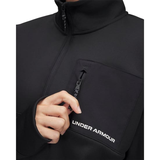 Under Armour Womens/Ladies Half Zip Track Top (Black) - Image 3