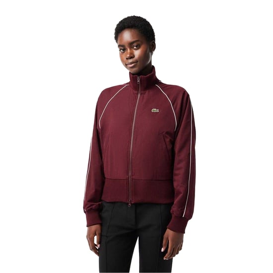 Lacoste Womens/Ladies Full Zip Athletic Track Jacket (Zinfandel) - Image 1