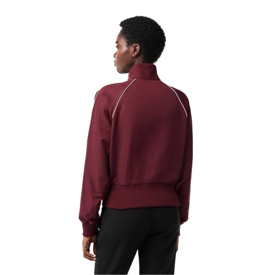 Lacoste Womens/Ladies Full Zip Athletic Track Jacket (Zinfandel) - Image 2