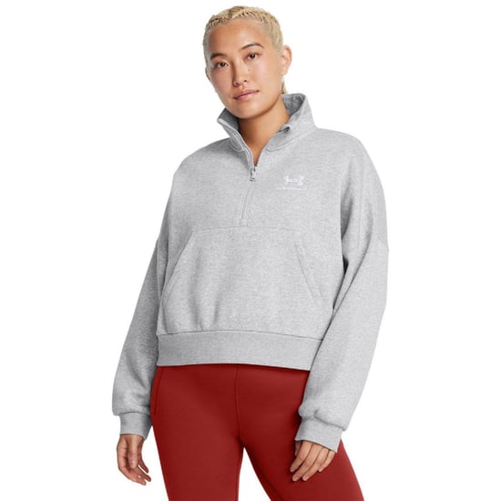 Under Armour Dames Icon Icon oversized fleece-top met halve ritssluiting (Grijs) - Image 3