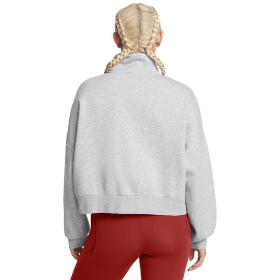 Under Armour Dames Icon Icon oversized fleece-top met halve ritssluiting (Grijs) - Image 4