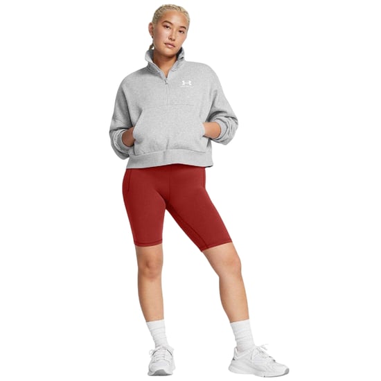 Under Armour Dames Icon Icon oversized fleece-top met halve ritssluiting (Grijs) - Image 5