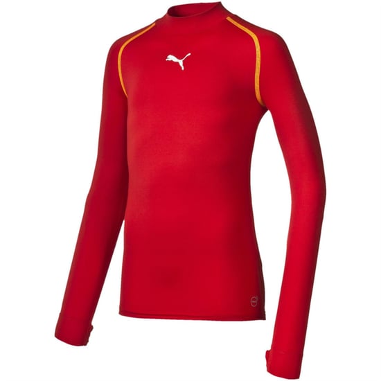 Boys Puma Tb Ls Tee Warm (Vent) Juniors in Red - Image 1