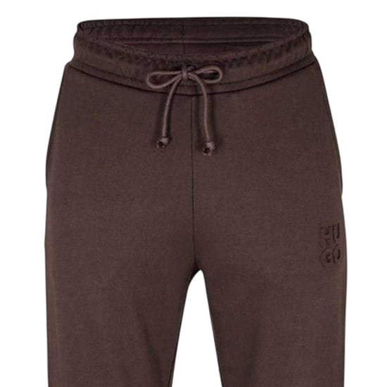Hugo Heren Dchard katoenen joggingbroek met logo (Donkerbruin) - Image 4