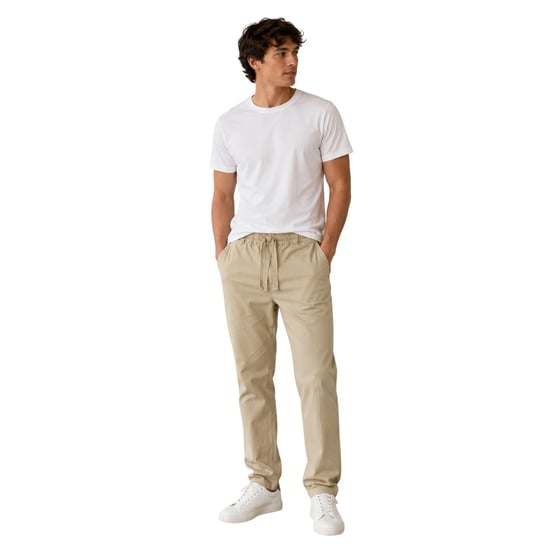 Albam Mens Judd Logo Joggers (Taupe) - Image 3