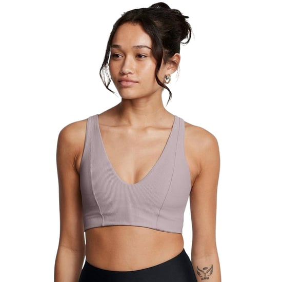 Under Armour Womens/Ladies Ribbed V Neck Bralette (Grey) - Image 4