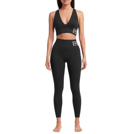 Wolford G geribbelde sportbeha met diep decolleté voor dames (Zwart) - Image 4