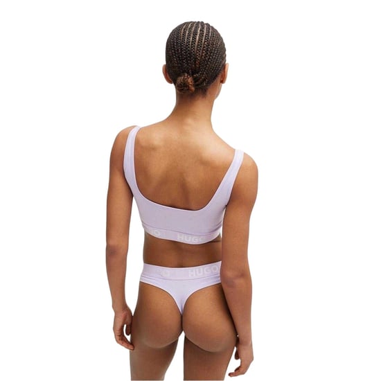 Hugo Dames/Dames Sportief Katoenen Jersey Bralette (Paars) - Image 3