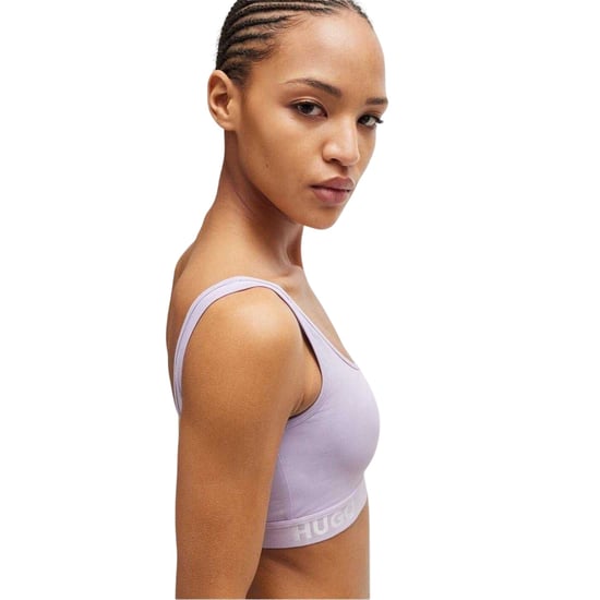 Hugo Dames/Dames Sportief Katoenen Jersey Bralette (Paars) - Image 4