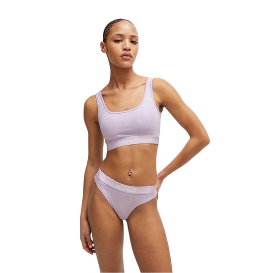 Hugo Dames/Dames Sportief Katoenen Jersey Bralette (Paars) - Image 5