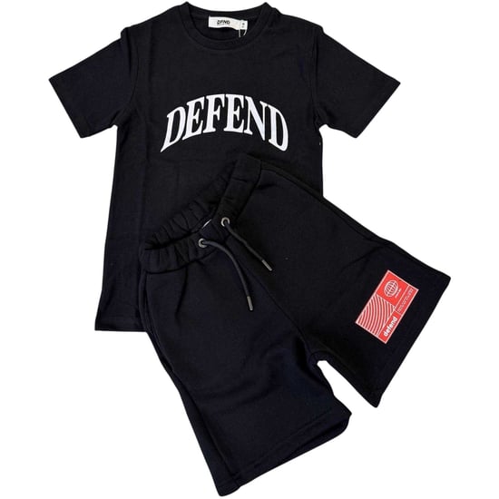 DFND London Set med T-shirt och shorts med logotyp för barn (Svart) - Image 2