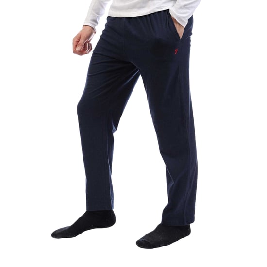 Farah Mens Cotton Long-Sleeved Loungewear Set (White/Navy) - Image 4