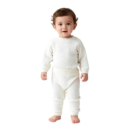 Jack Wills Baby Pointelle Loungewear Set (Off White) - Image 5