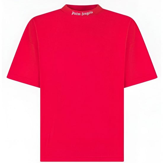 Boys Palm Angels Unisex Kids Classic Overlogo T-Shirt in Red Off White - Image 1