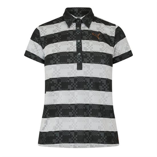 Women's Puma Golf Ss Border Polo Womens in .Grey - Image 1