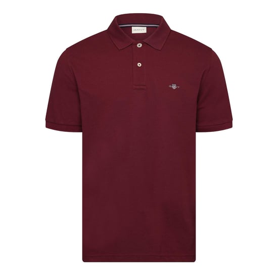 Men's Gant LG Polo Shirt in WINE RED - Image 1