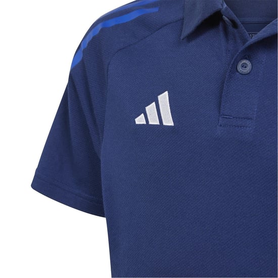 Boys adidas Tiro24 C Poloy Polo Shirt Unisex Kids in Navy Blue - Image 3