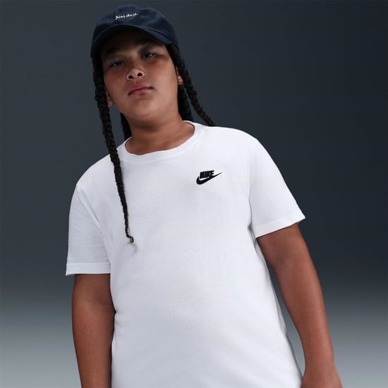 Boys Nike K Nsw T Emb Fut in White - Image 6