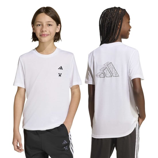 Boys adidas J Mc Tr Tee in White - Image 2
