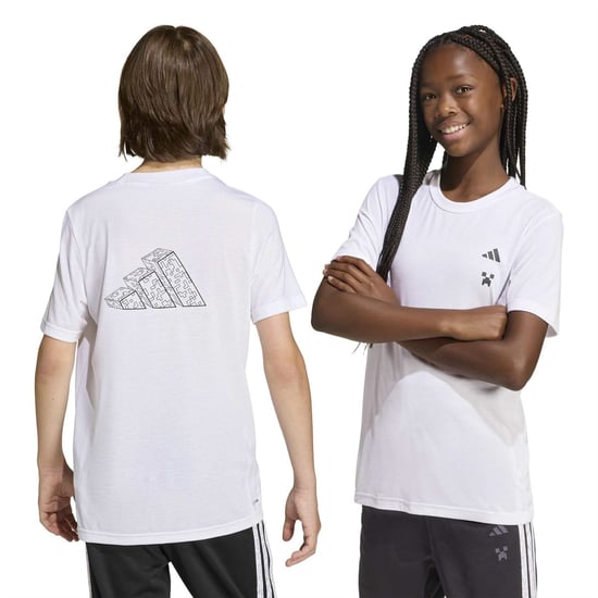 Boys adidas J Mc Tr Tee in White - Image 3