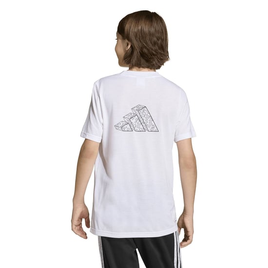 Boys adidas J Mc Tr Tee in White - Image 5