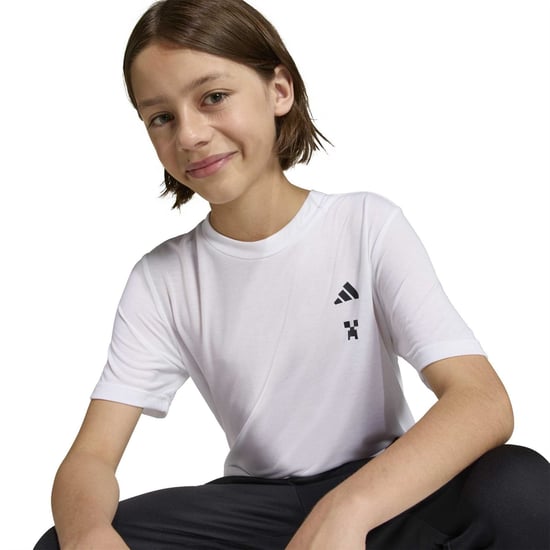 Boys adidas J Mc Tr Tee in White - Image 6