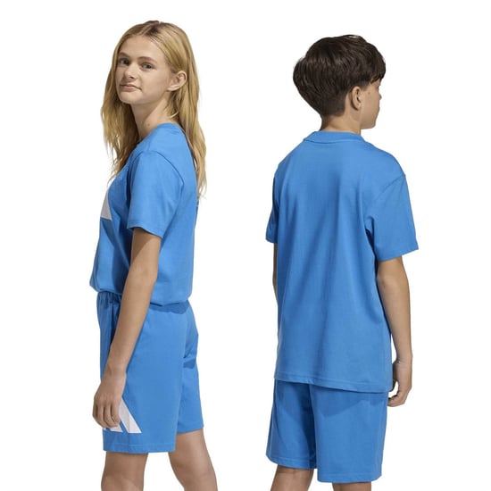 Boys adidas J Bl Tee 160 in Ray Blue/White - Image 3