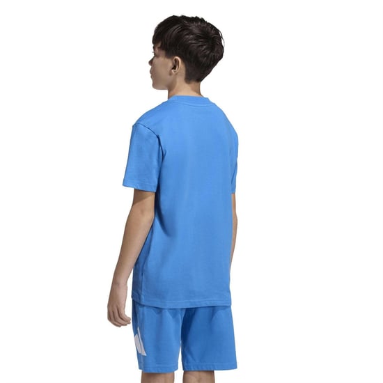 Boys adidas J Bl Tee 160 in Ray Blue/White - Image 5