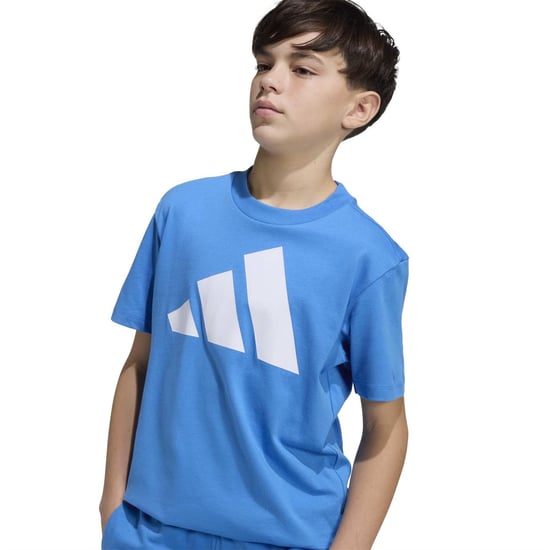 Boys adidas J Bl Tee 160 in Ray Blue/White - Image 6