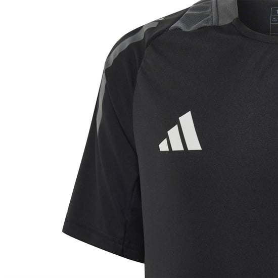 Boys adidas C Trjersey T-Shirt Unisex Kids in Black/Dark Grey - Image 3