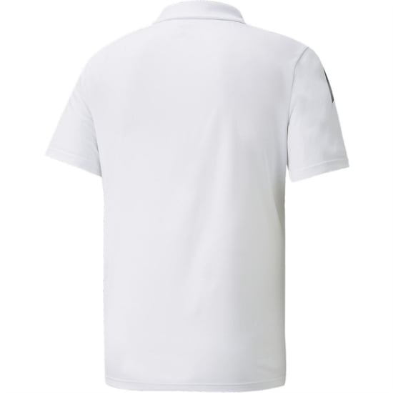 Men's Puma Teamliga Sideline Polo Shirt in White/Black - Image 2