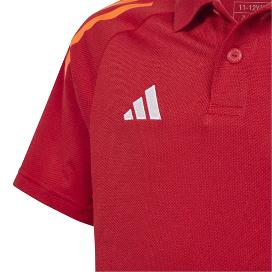 Boys adidas Tiro24 C Poloy Polo Shirt Unisex Kids in Power Red - Image 3