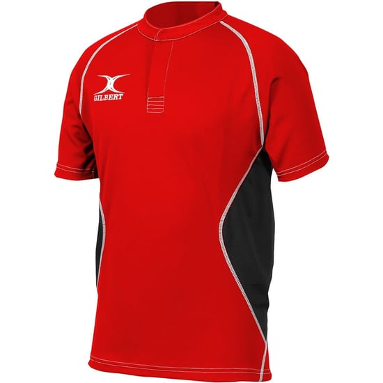 Boys Gilbert Short Sleeve Raglan Regular Fit Shirt in Red/Black - Image 1